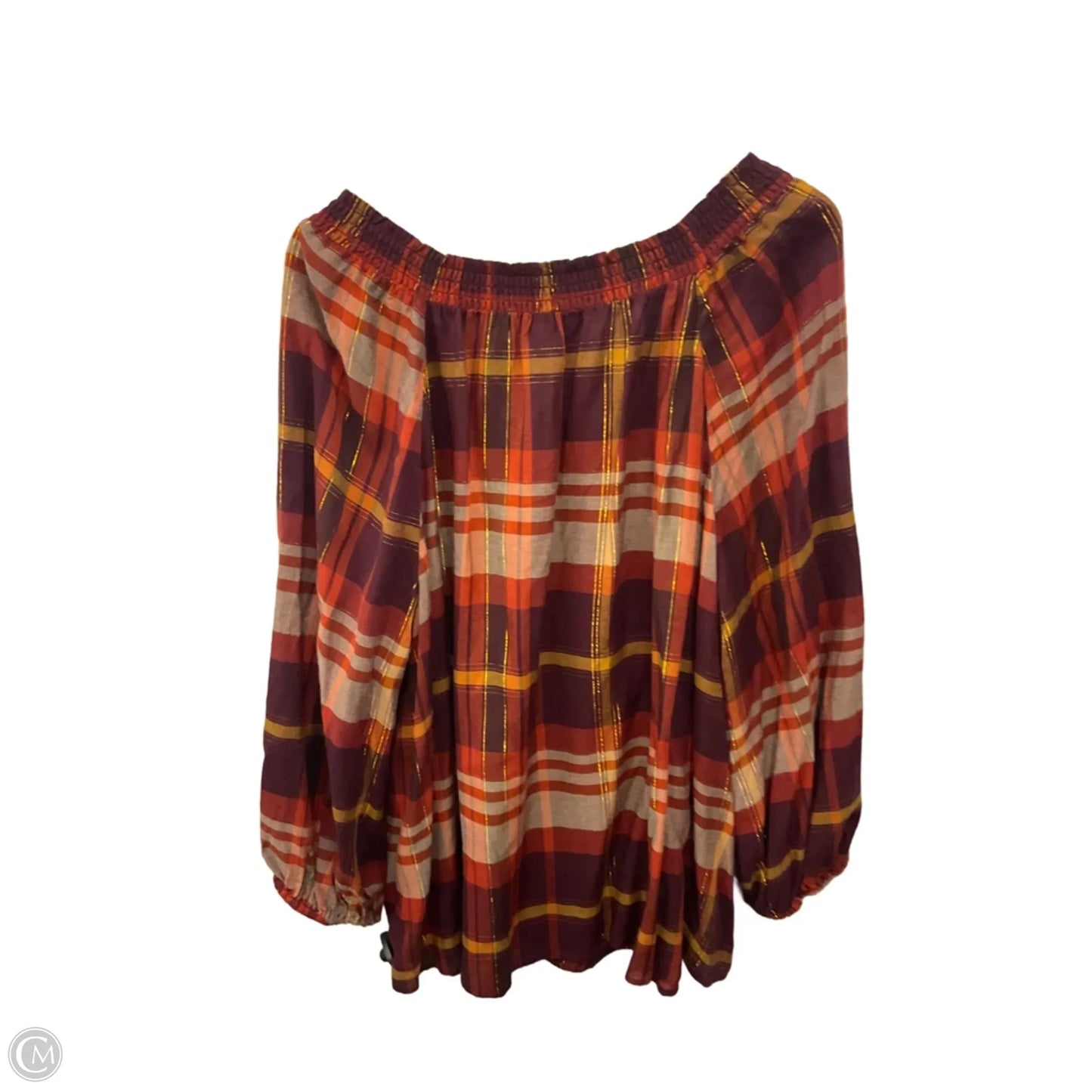 Top Long Sleeve By Cato In Orange & Purple, Size: 3x