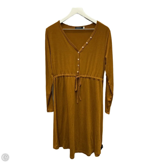 Dress Casual Midi By Clothes Mentor In Brown, Size: Xl