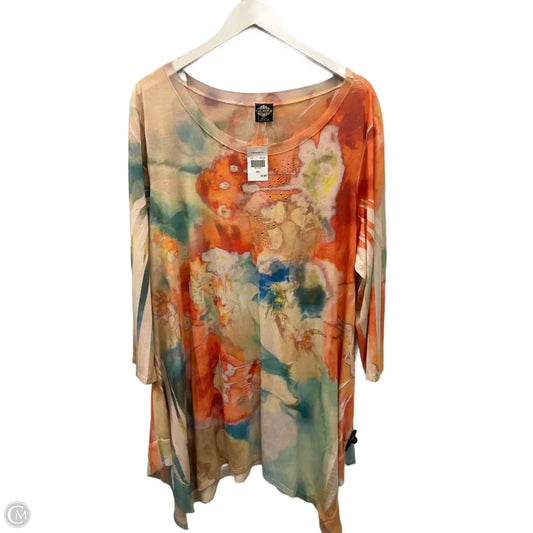 Top 3/4 Sleeve By Cal Style In Orange, Size: 3x