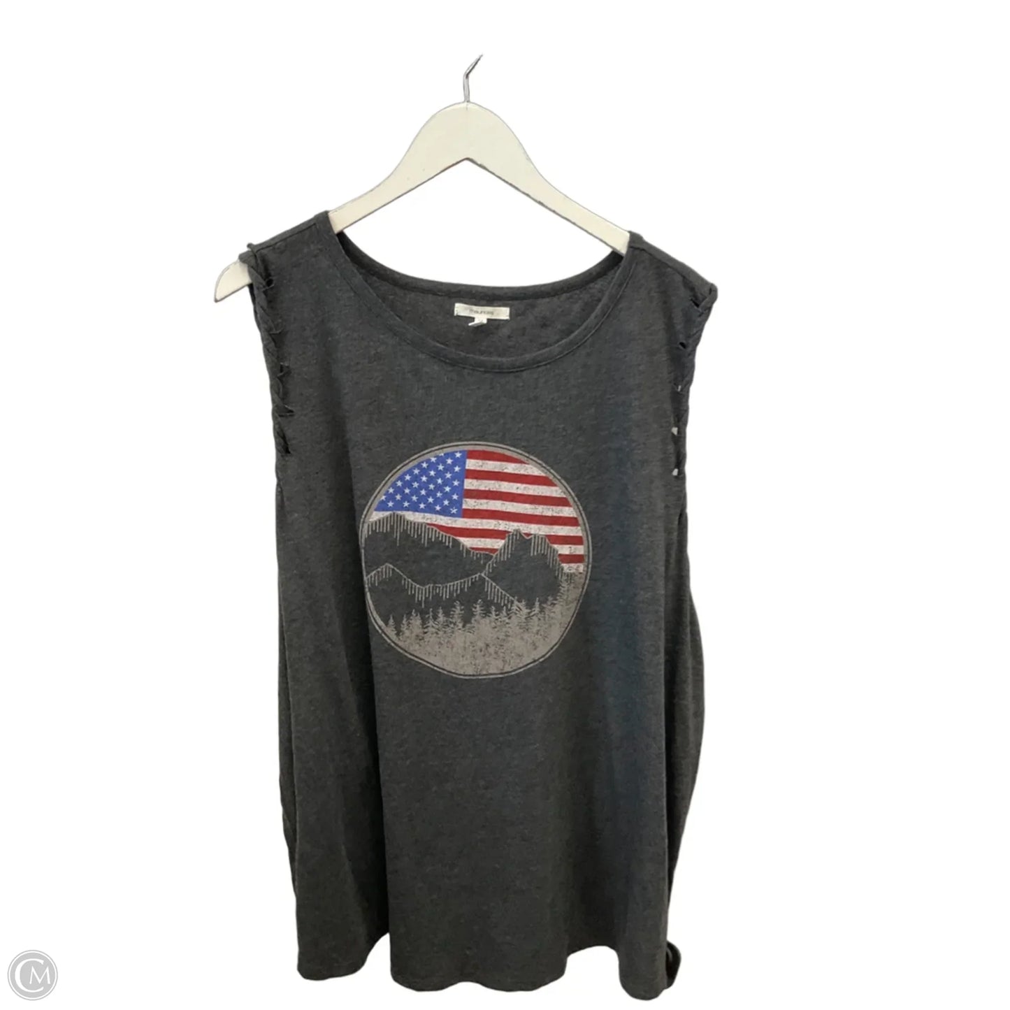 Top Sleeveless By Maurices In Grey, Size: 3x