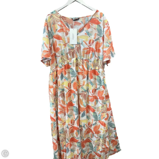 Dress Casual Midi By Clothes Mentor In Orange, Size: 3x