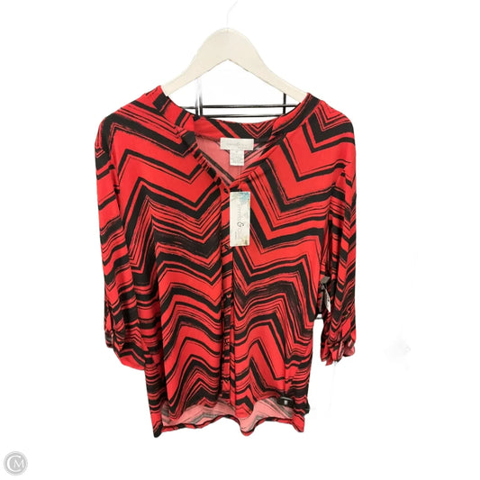 Top 3/4 Sleeve By Clothes Mentor In Red, Size: 3x