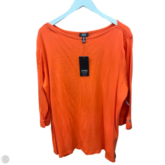 Top 3/4 Sleeve By Jones New York In Orange, Size: 3x