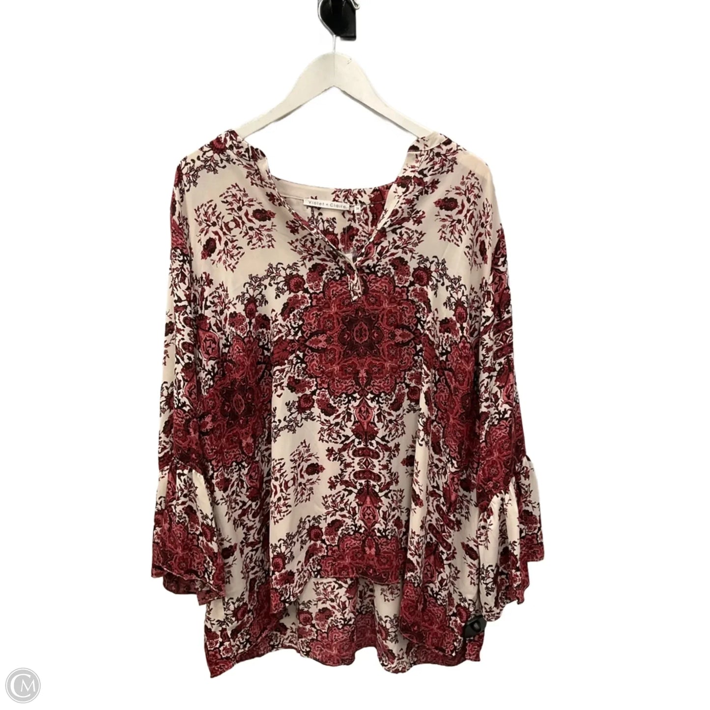 Top Long Sleeve By Violet And Claire In Red, Size: 3x