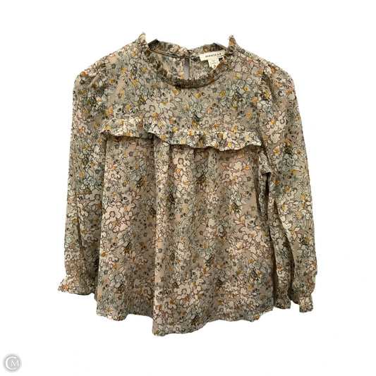 Top Long Sleeve By Monteau In Beige, Size: S