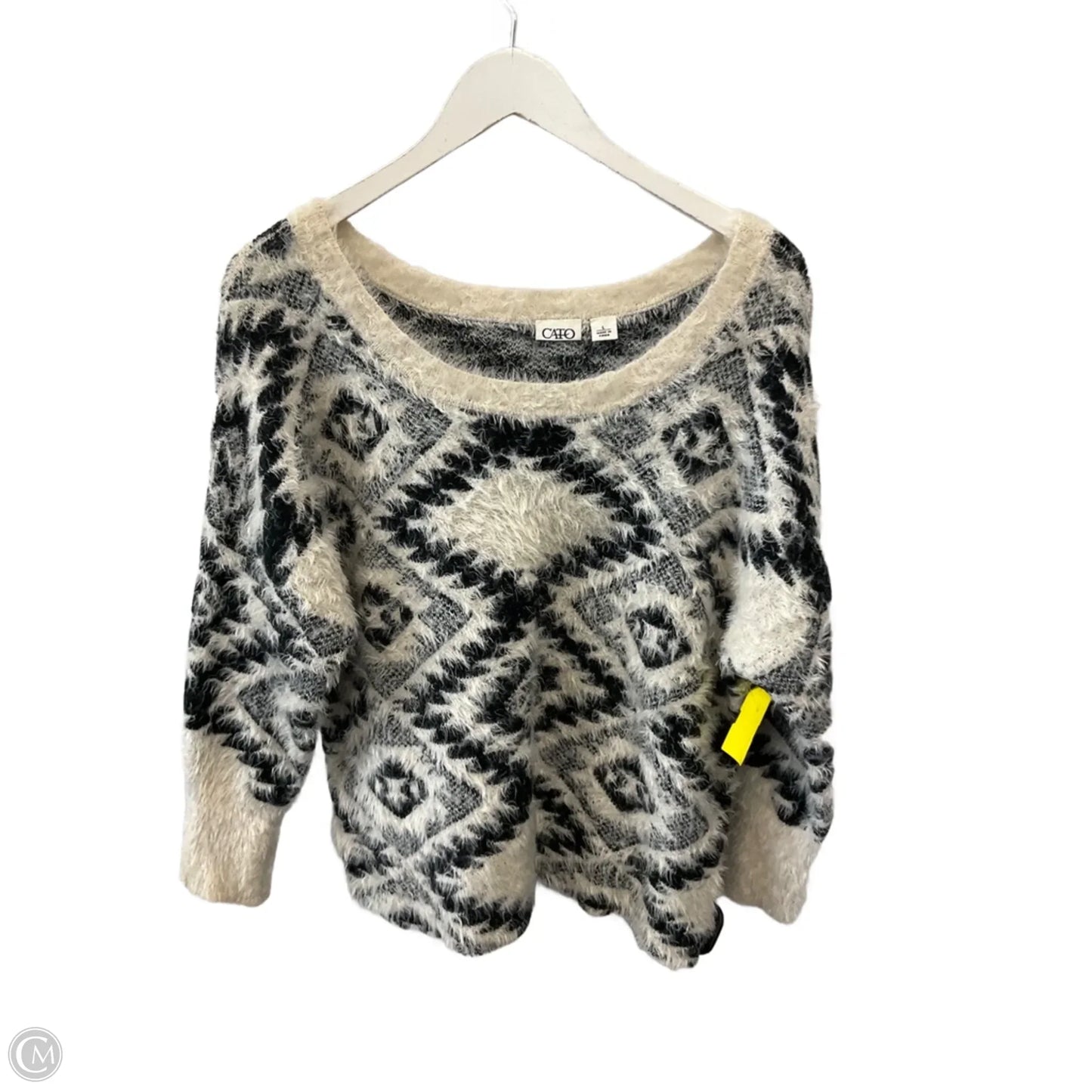 Sweater By Cato In Black & White, Size: L