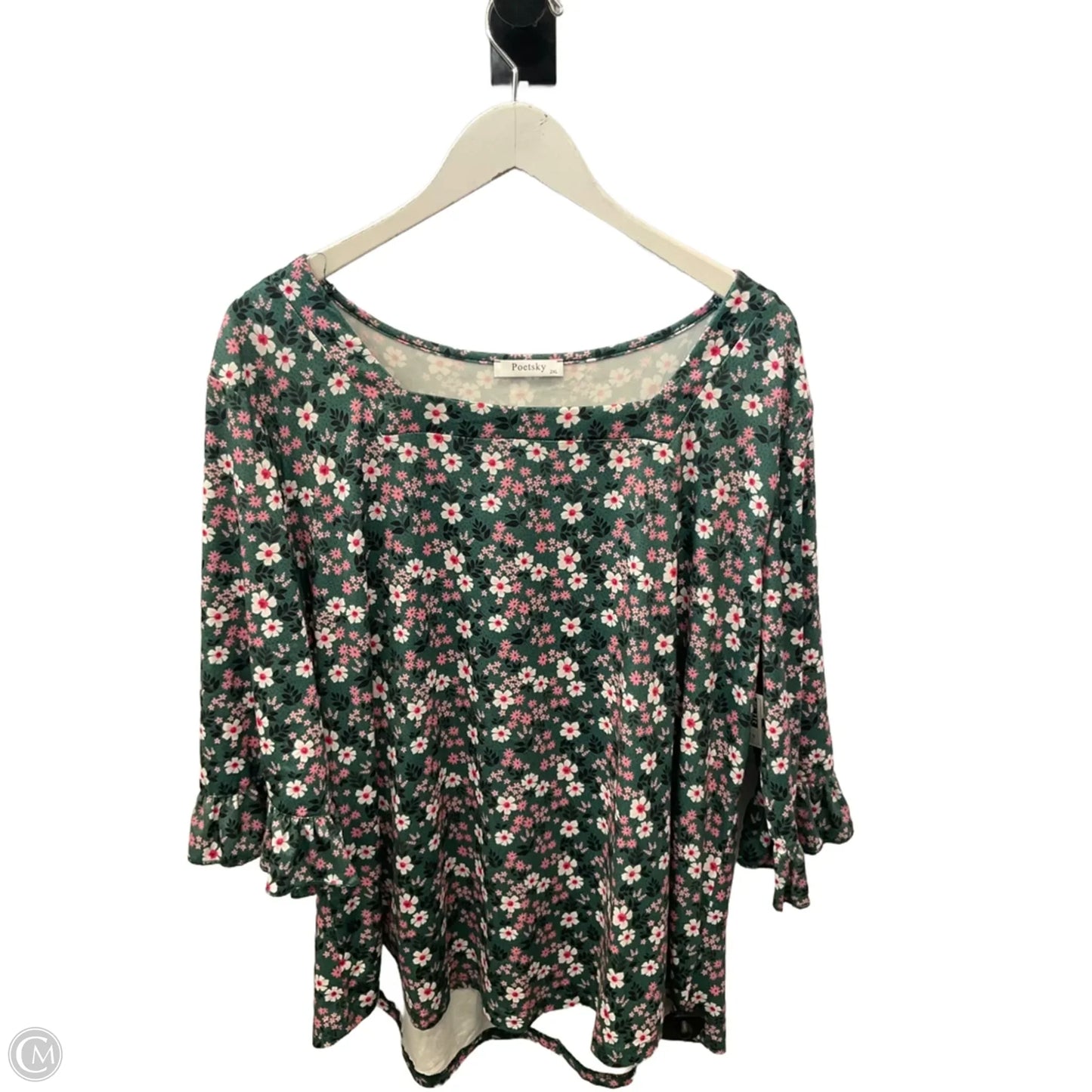 Top Short Sleeve By Clothes Mentor In Green, Size: 2x