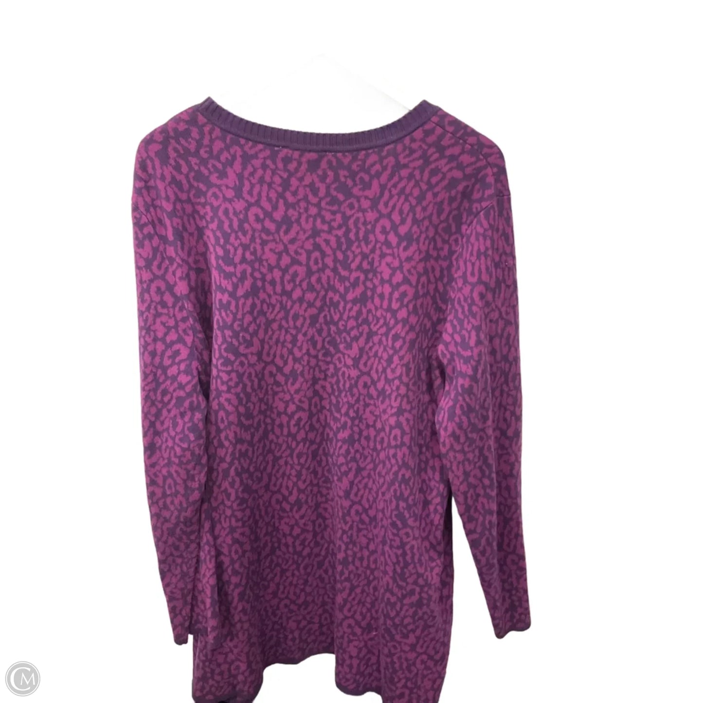 Sweater Cardigan By Isaac Mizrahi Live Qvc In Purple, Size: 2x