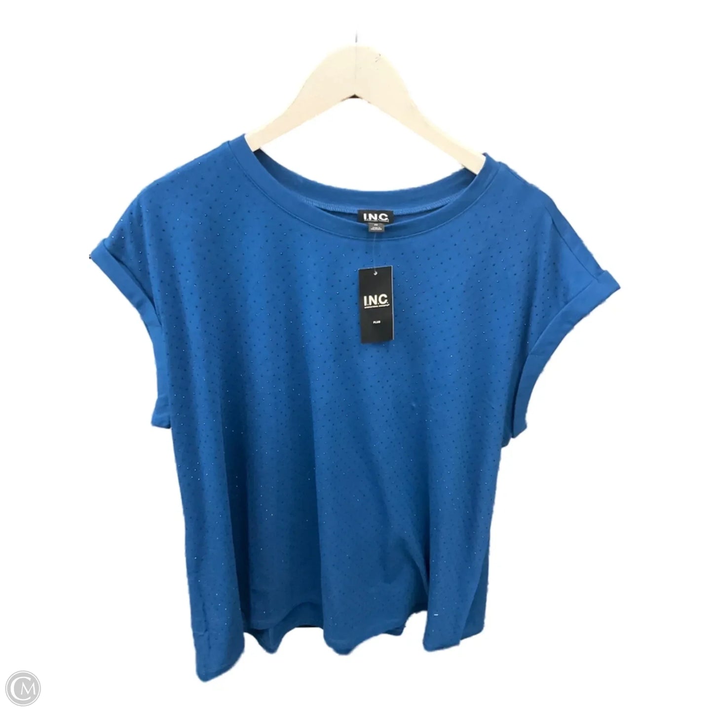 Top Short Sleeve By Inc In Blue, Size: 2x