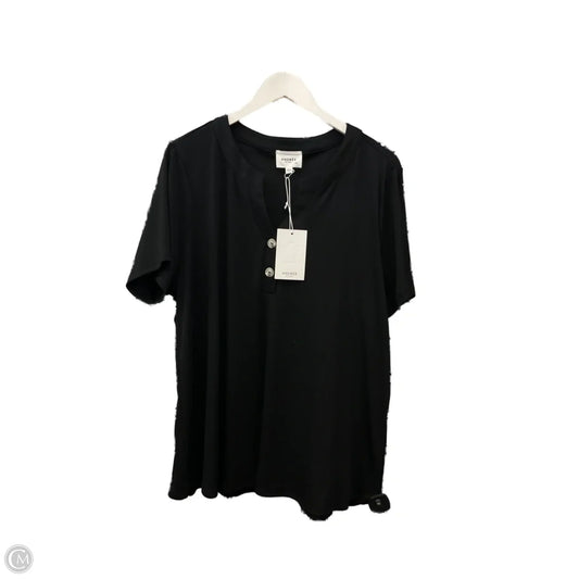 Top Short Sleeve By Andree By Unit In Black, Size: 2x