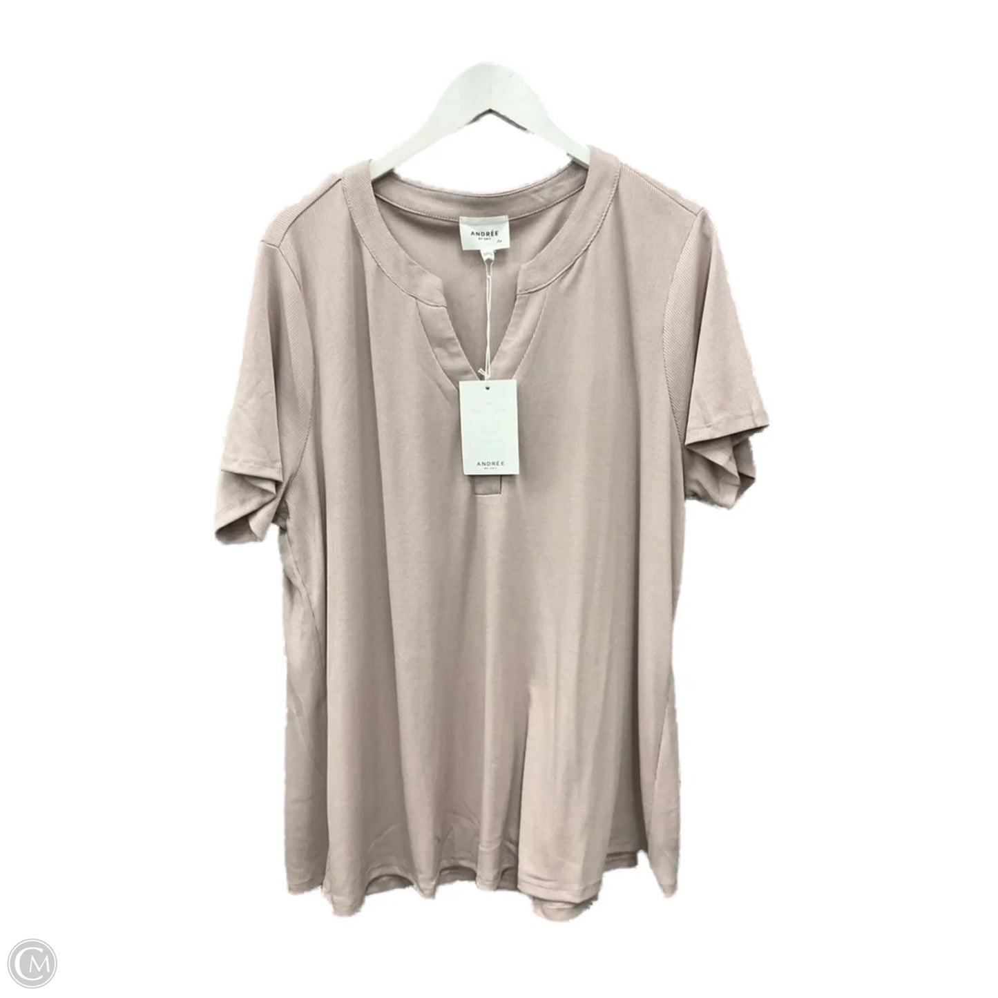 Top Short Sleeve By Andree By Unit In Mauve, Size: 2x