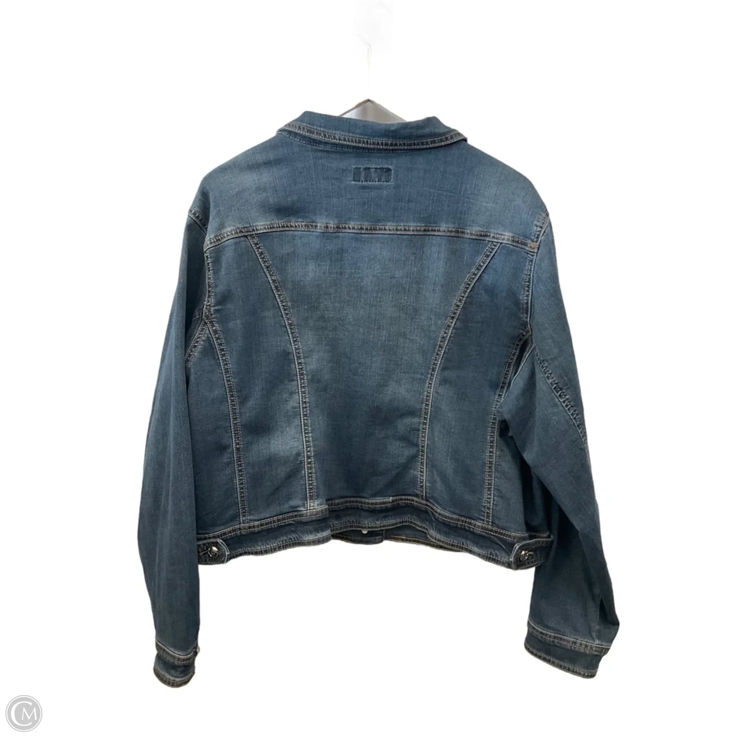 Jacket Denim By Earl Jean In Blue Denim, Size: 3x