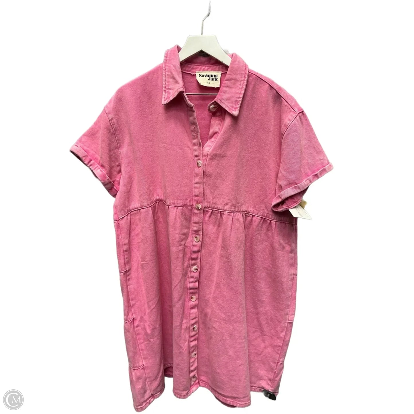 Dress Casual Short By Savanna Jane In Pink, Size: 1x