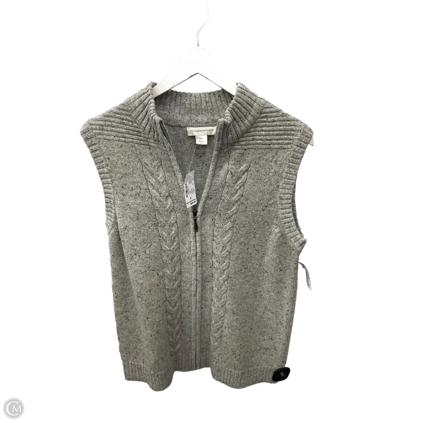 Sweater Short Sleeve By Christopher And Banks In Grey, Size: M