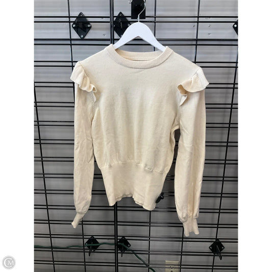 Top Long Sleeve By Who What Wear In Cream, Size: S