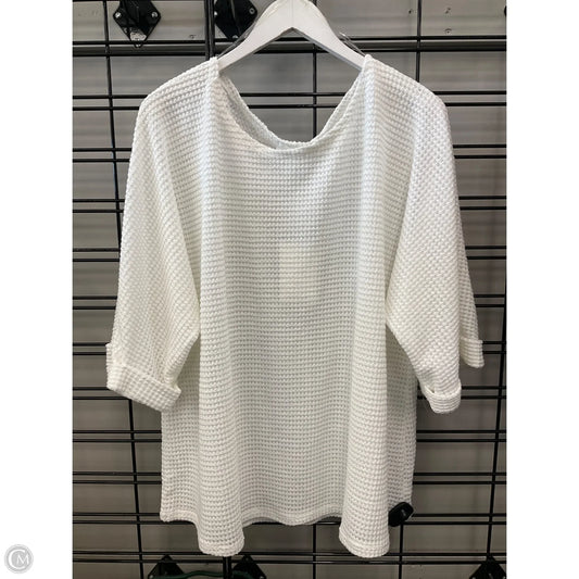 Top 3/4 Sleeve By Andree By Unit In White, Size: 3x