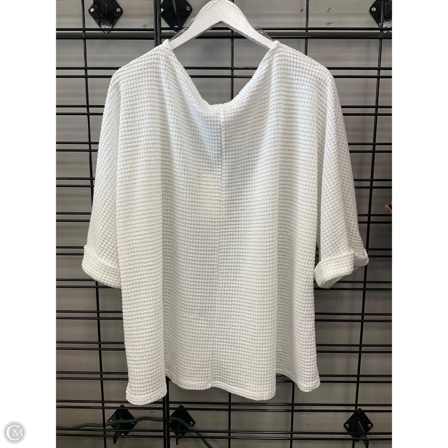 Top 3/4 Sleeve By Andree By Unit In White, Size: 3x