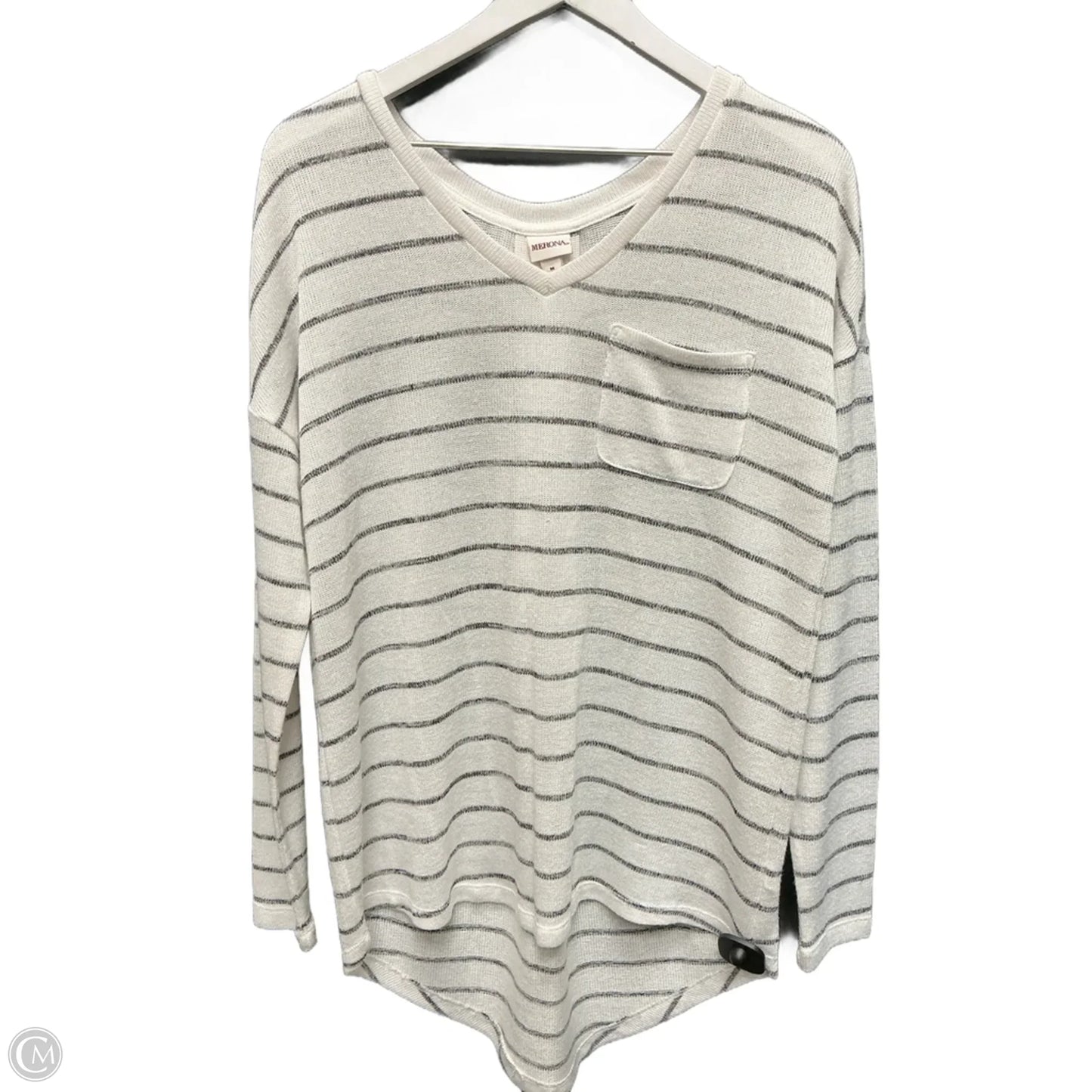 Top Long Sleeve By Merona In White, Size: M