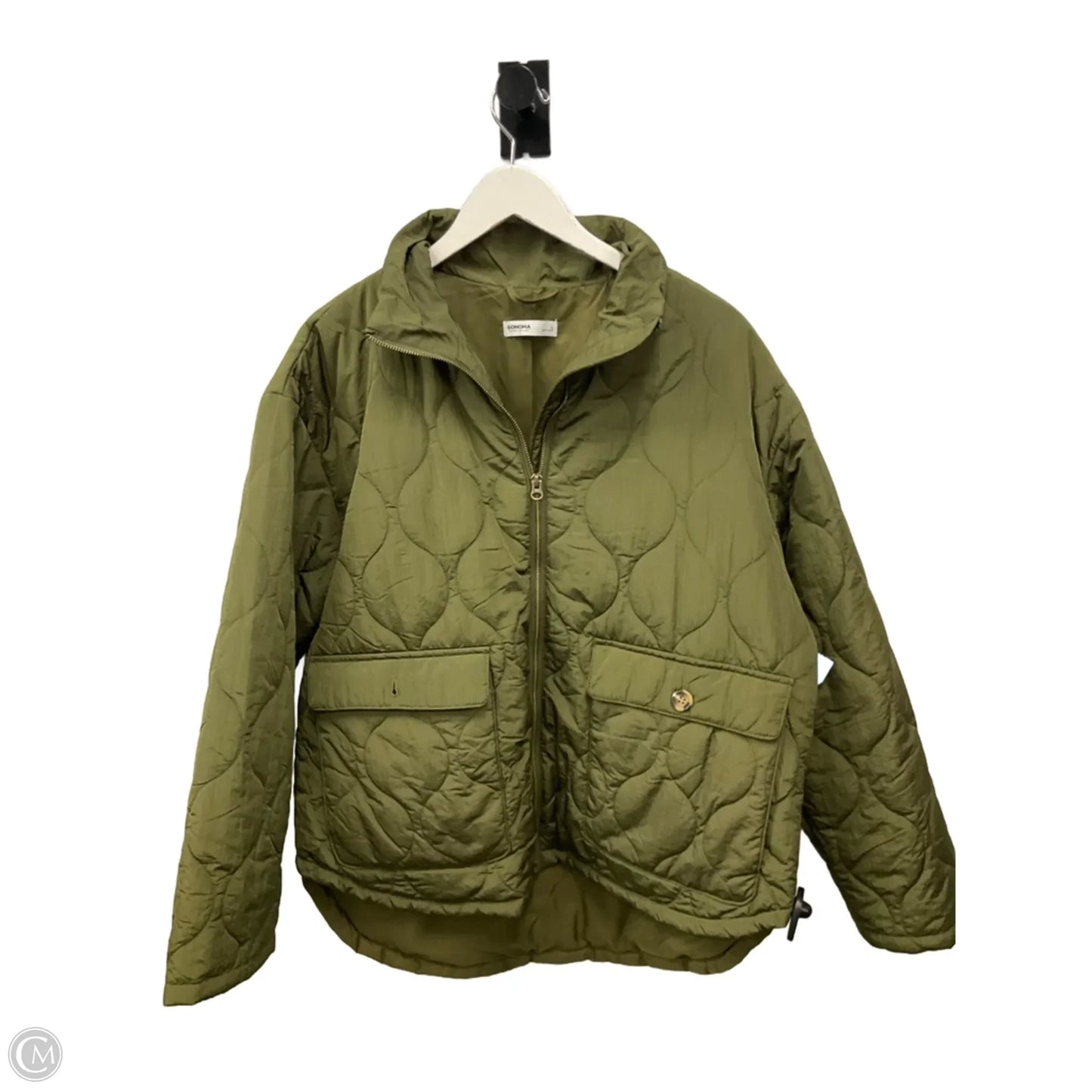 Jacket Puffer & Quilted By Sonoma In Green, Size: L