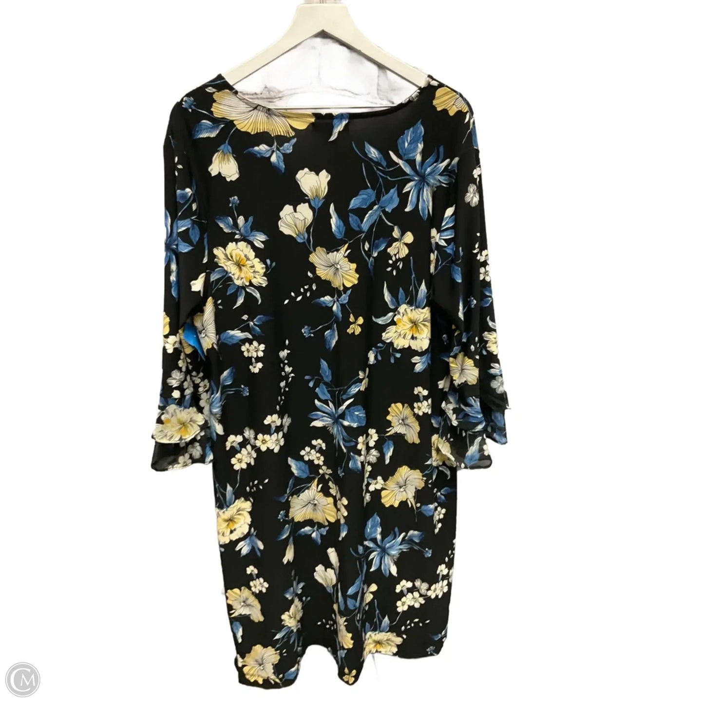 Dress Casual Midi By Roz And Ali In Black & Blue, Size: 1x