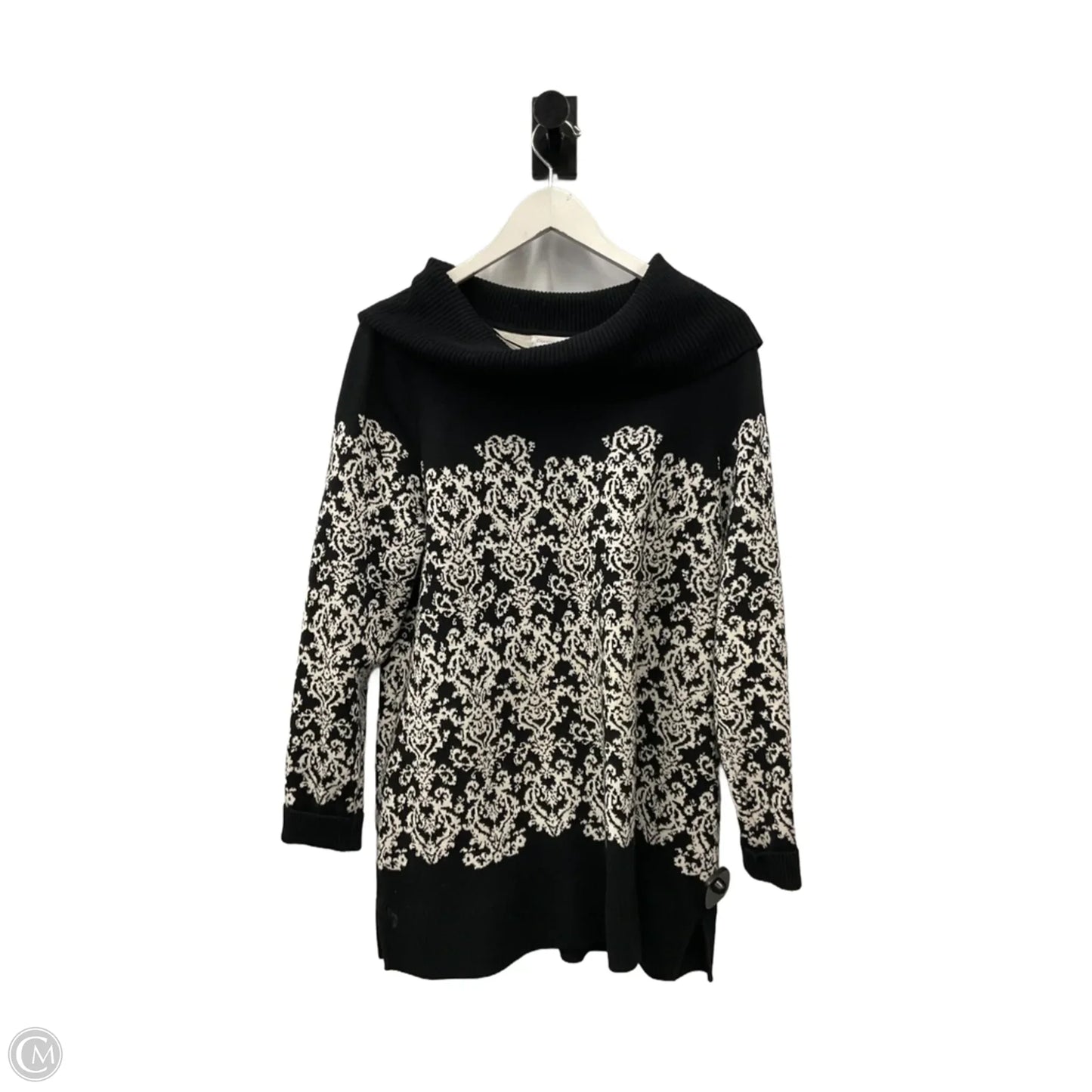 Sweater By Charter Club In Black & White, Size: Xl