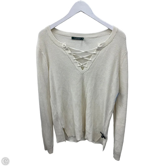 Top Long Sleeve By Lauren By Ralph Lauren In Cream, Size: Xl