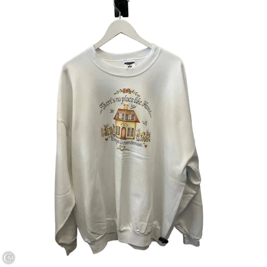 Sweatshirt Crewneck By Jerzees In White, Size: 3x