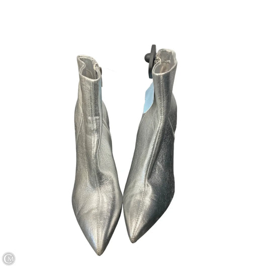 Boots Ankle Heels By Marc Fisher In Silver, Size: 8.5