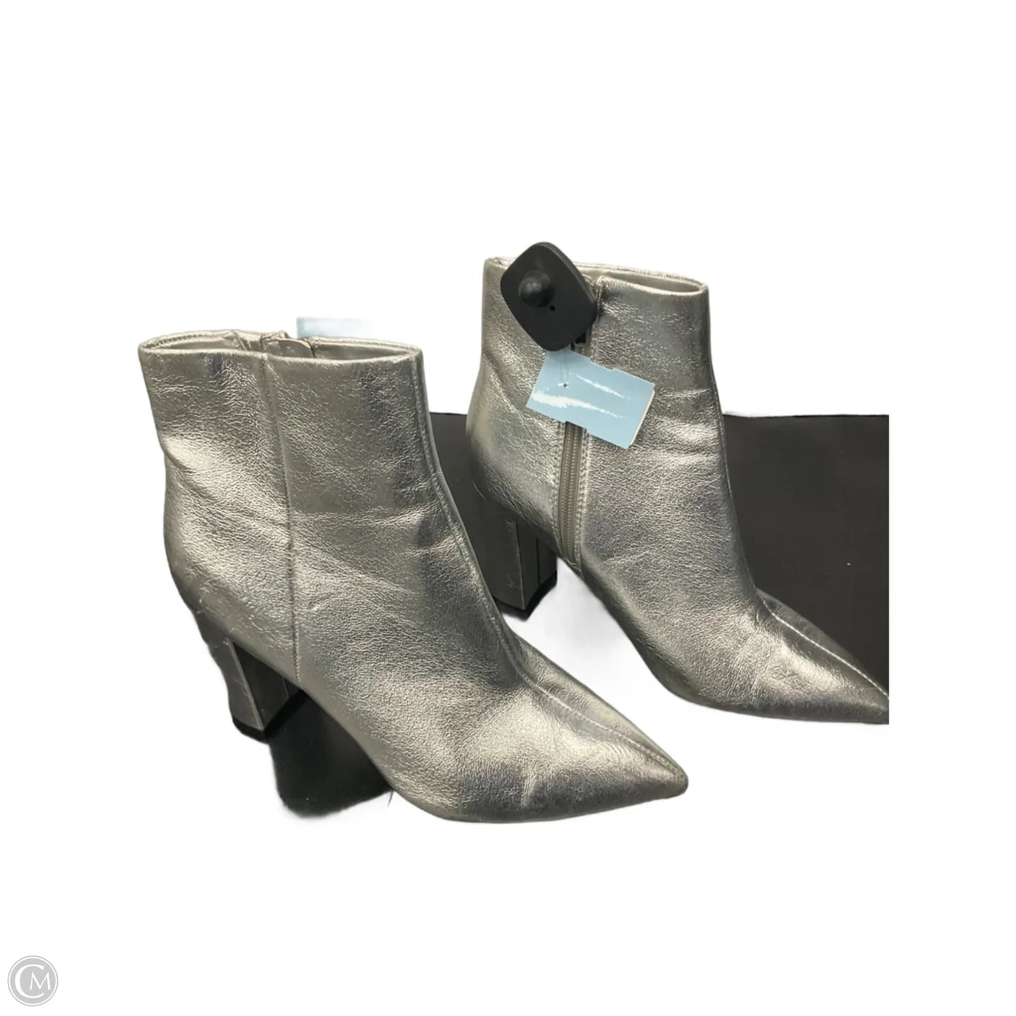 Boots Ankle Heels By Marc Fisher In Silver, Size: 8.5