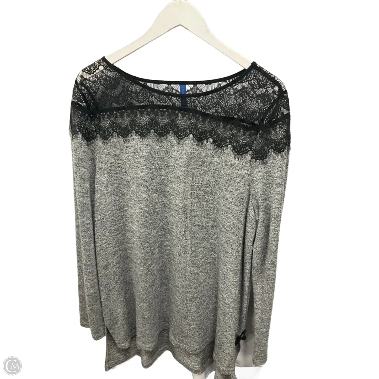 Top Long Sleeve By Falls Creek In Gold & White, Size: 1x