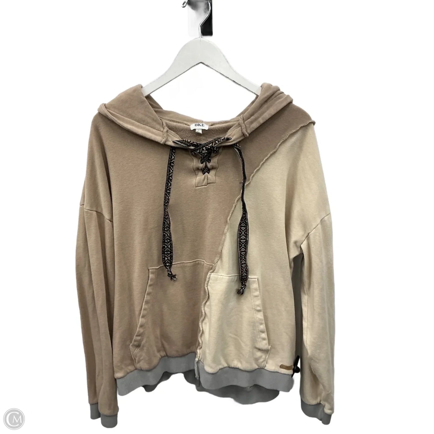 Sweatshirt Hoodie By Bke In Tan, Size: L