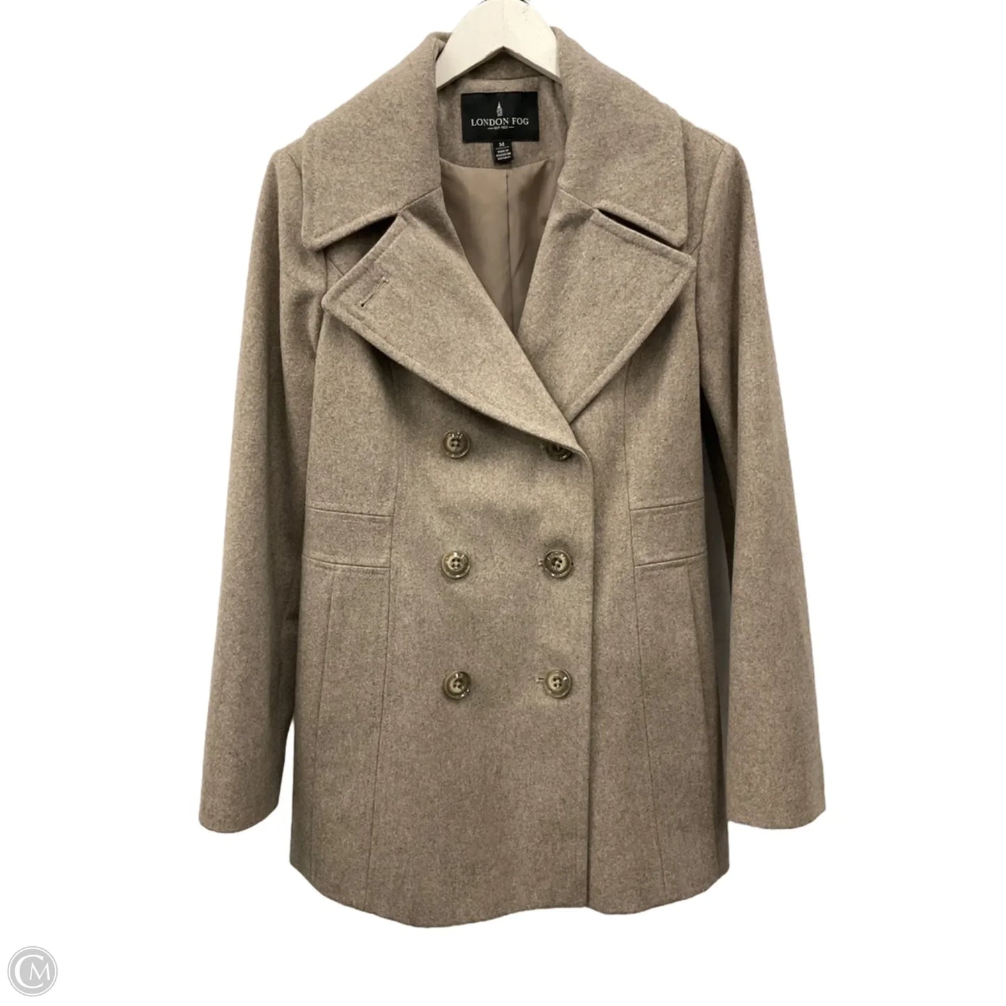 Coat Wool By London Fog In Beige, Size: M