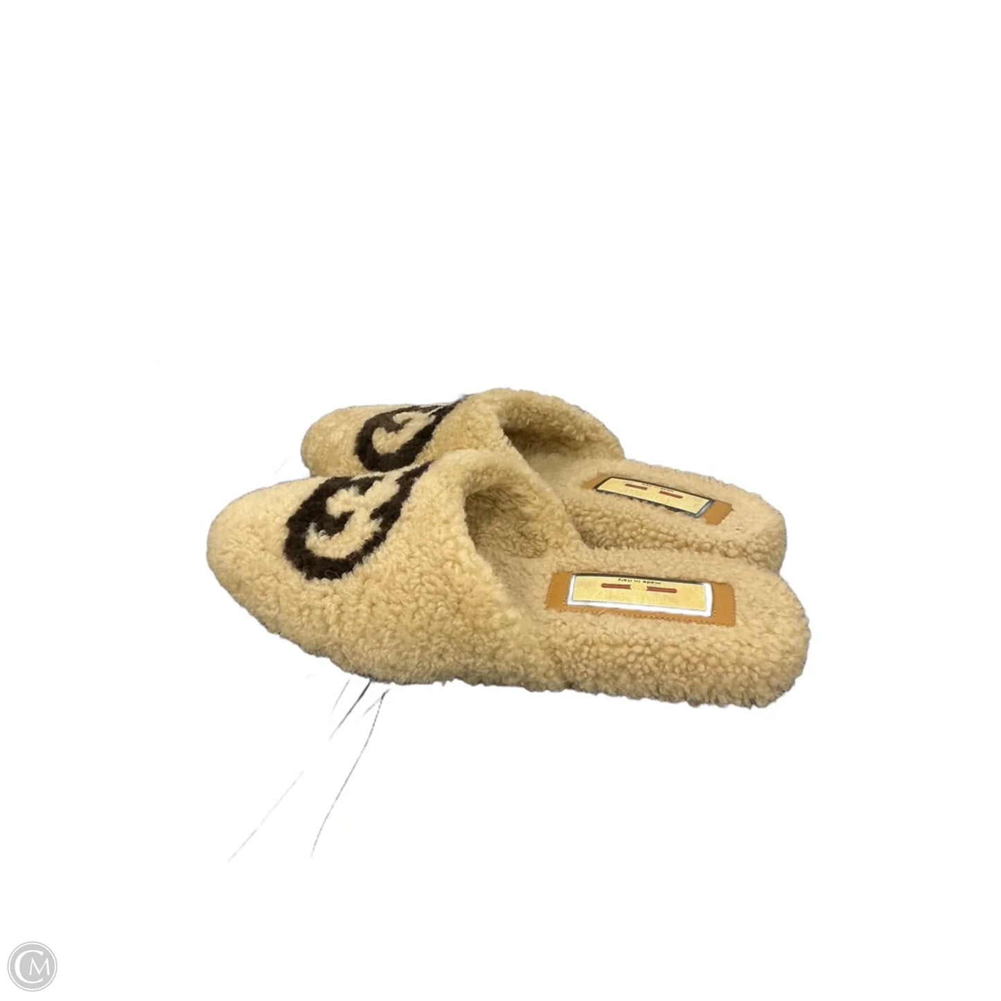 Slippers Luxury Designer By Gucci In Tan, Size: 6.5