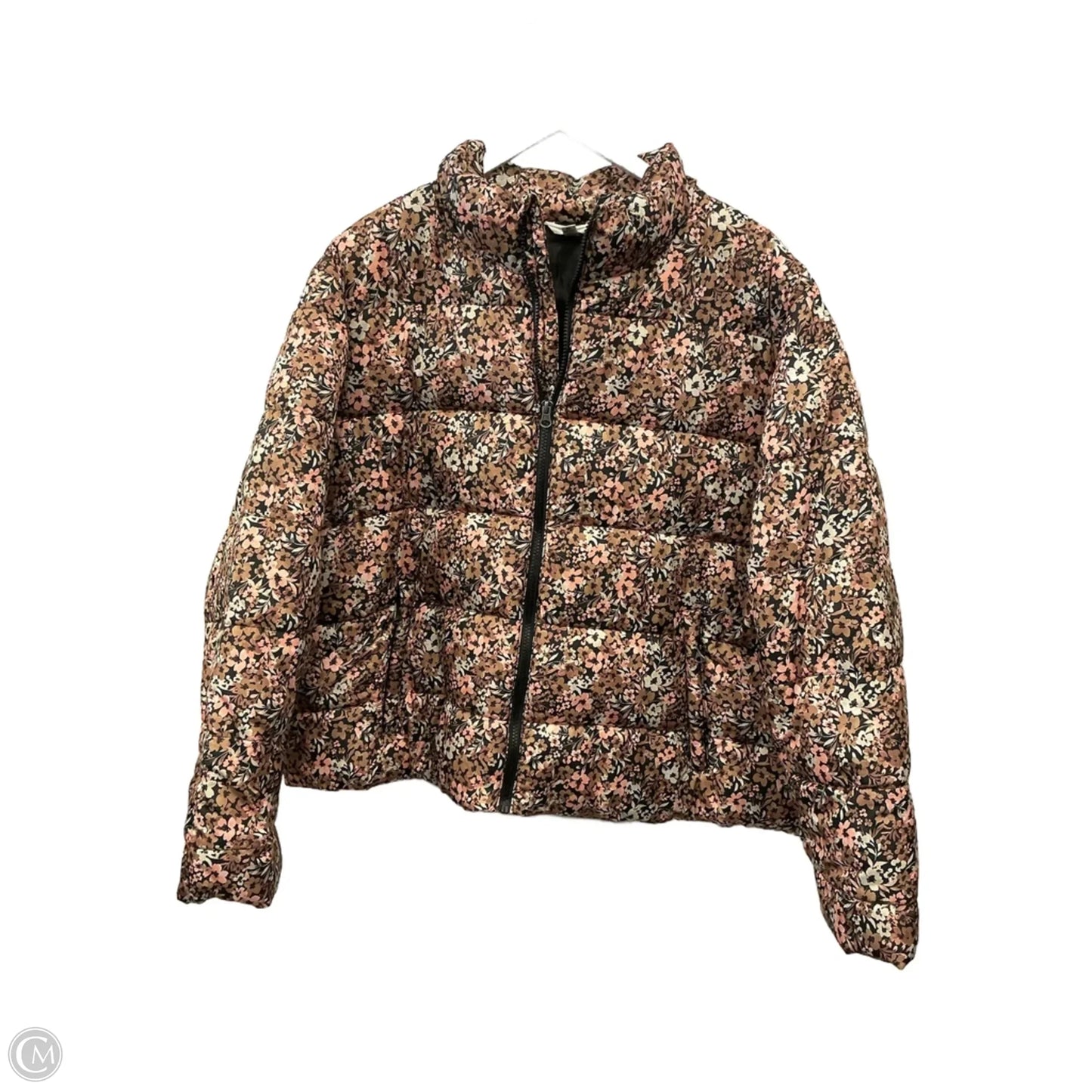 Jacket Puffer & Quilted By Time And Tru In Floral Print, Size: 2x