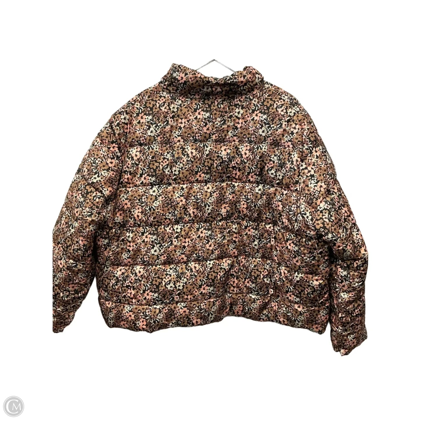 Jacket Puffer & Quilted By Time And Tru In Floral Print, Size: 2x
