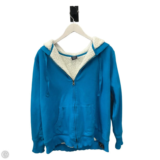 Jacket Fleece By Faded Glory In Aqua, Size: 2x