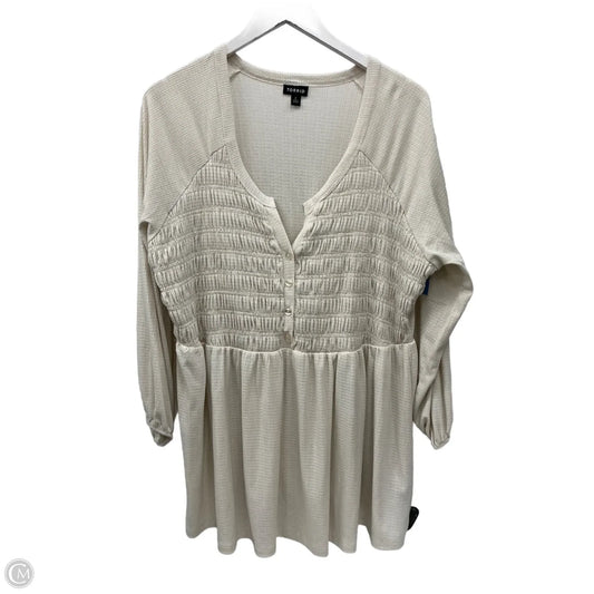 Top 3/4 Sleeve By Torrid In Cream, Size: 2x