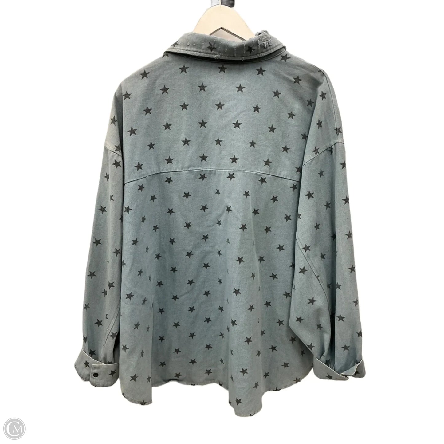 Jacket Shirt By Oddi In Blue Denim, Size: 2x