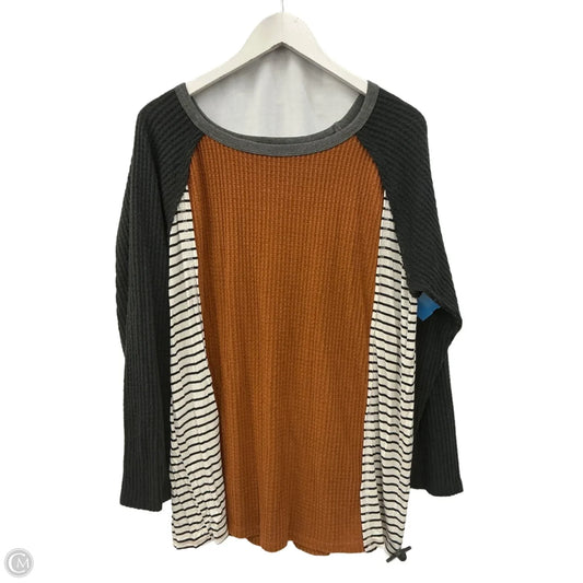 Top Long Sleeve By Heimish Usa In Black & Brown, Size: 3x