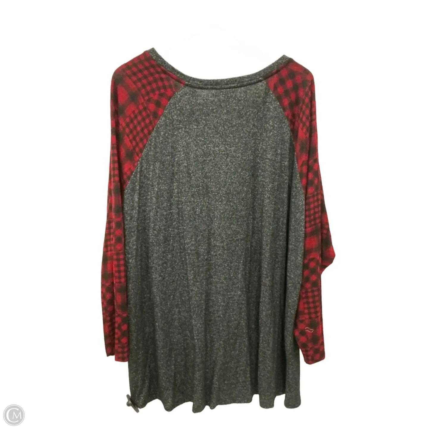 Top Long Sleeve By Maurices In Grey & Red, Size: 3x