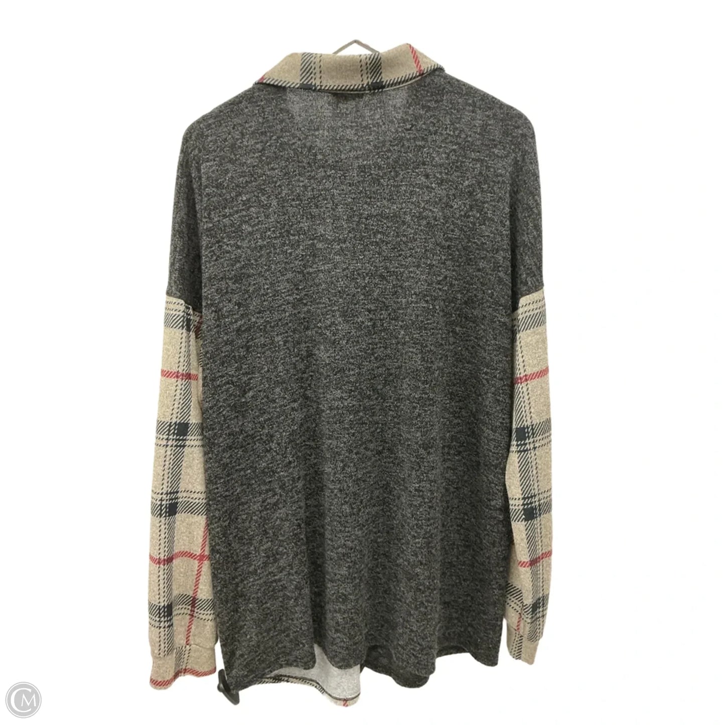 Top Long Sleeve By Heimish Usa In Grey & Red, Size: 2x
