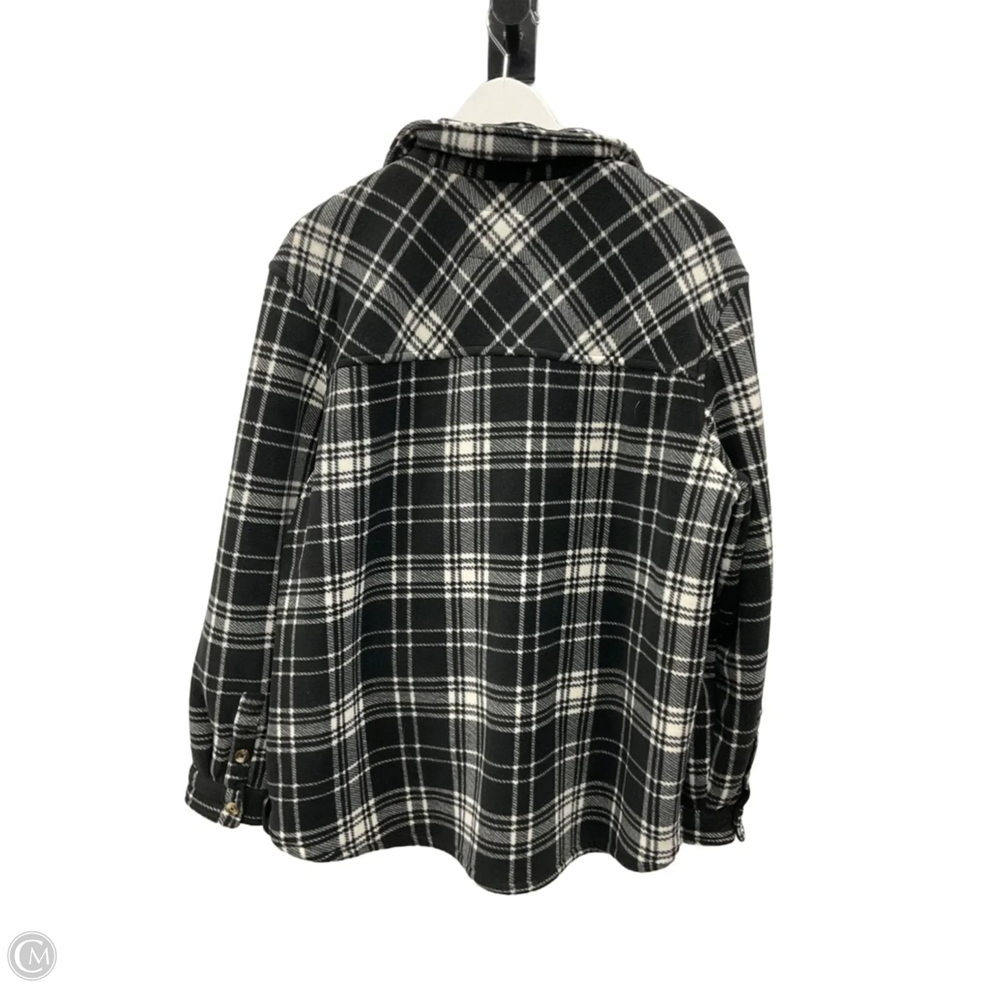 Jacket Shirt By Sage In Black & White, Size: Xl