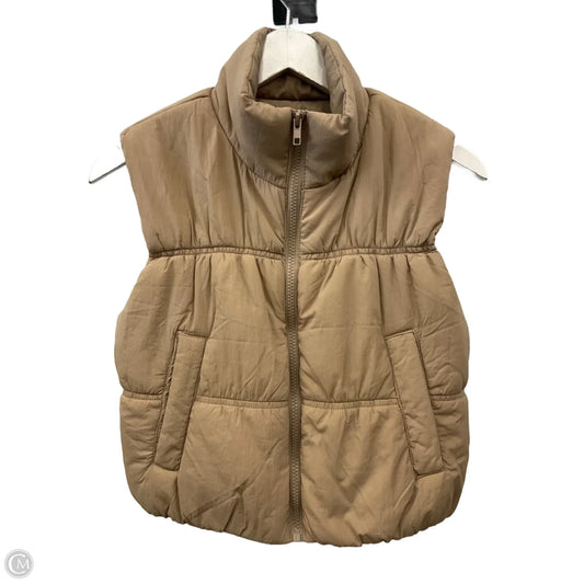Vest Puffer & Quilted By Blu Pepper In Tan, Size: S