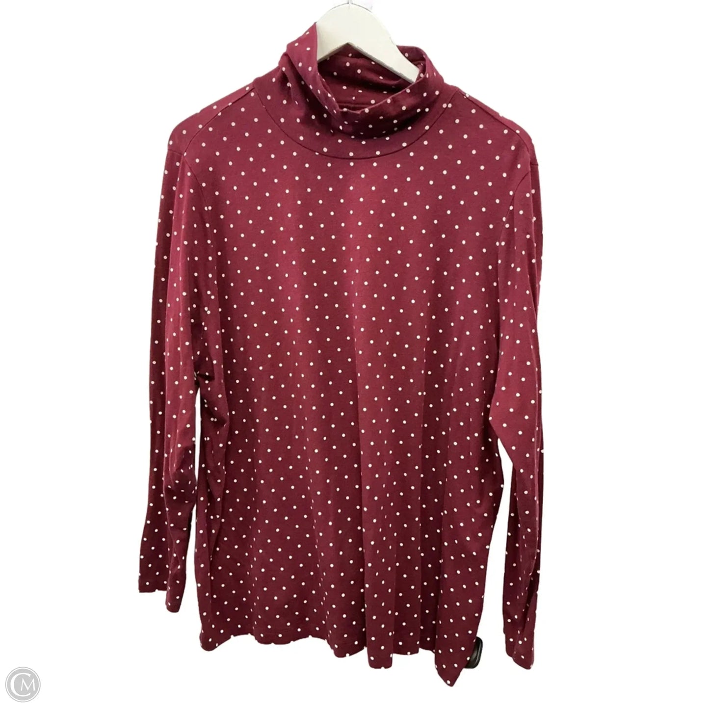 Top Long Sleeve Basic By Lands End In Maroon, Size: 2x