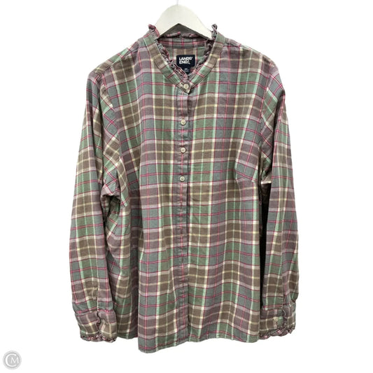 Top Long Sleeve By Lands End In Purple, Size: 3x