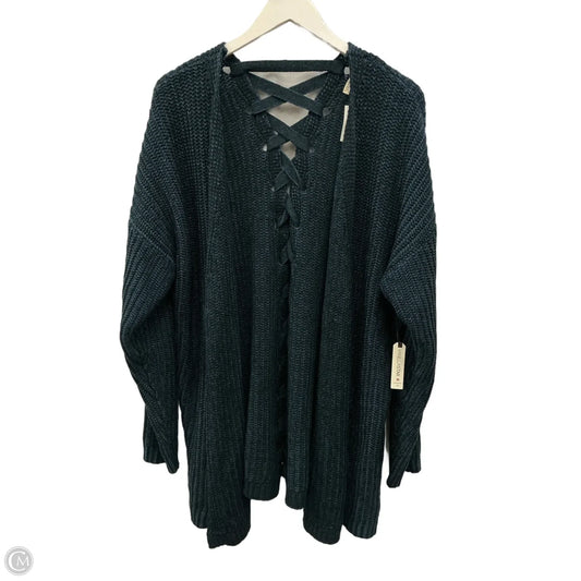 Sweater Cardigan By Vanilla Star In Blue, Size: 3x