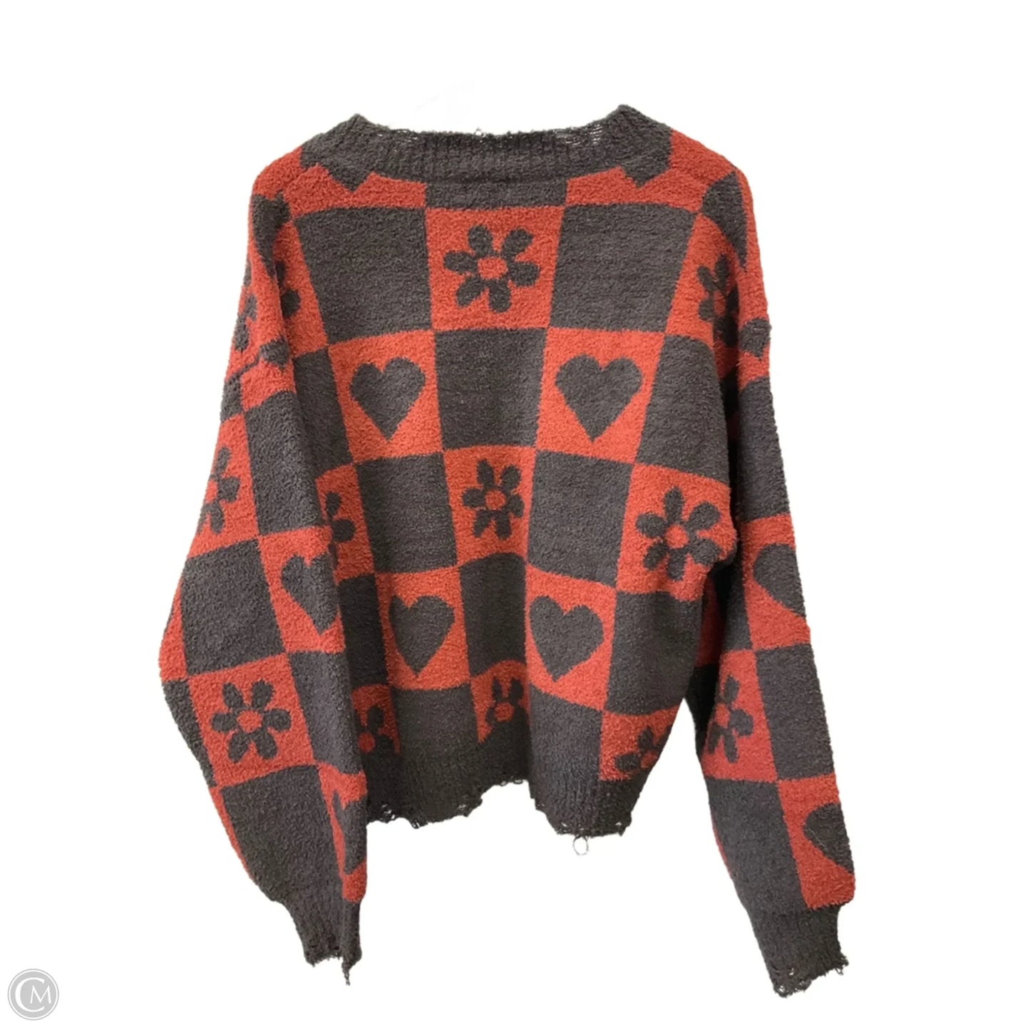 Sweater By Pol In Brown & Red, Size: L