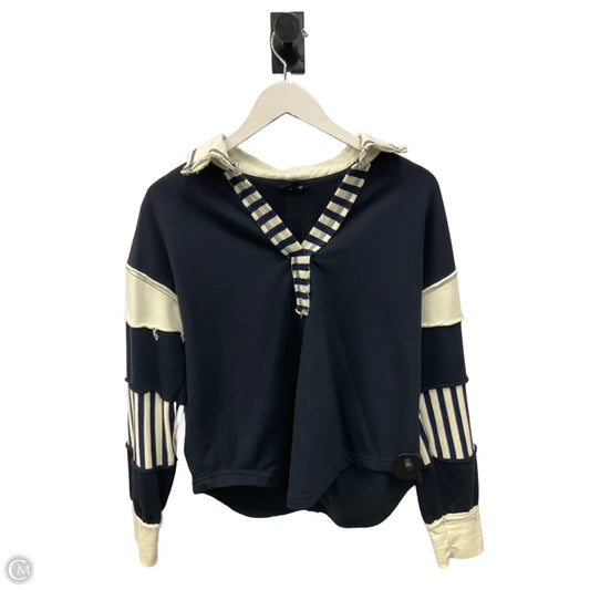 Sweatshirt Collar By Blu Pepper In Navy, Size: M