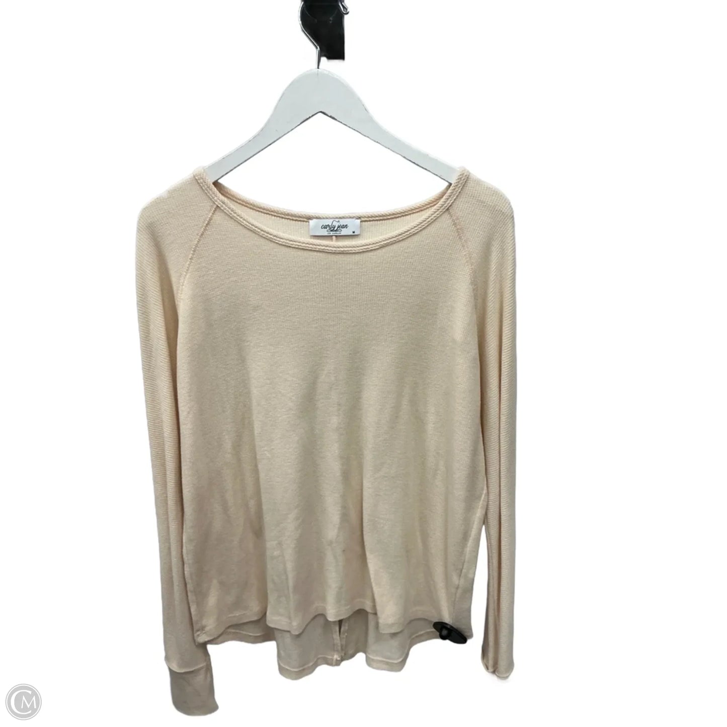 Top Long Sleeve By Carly Jean In Cream, Size: M