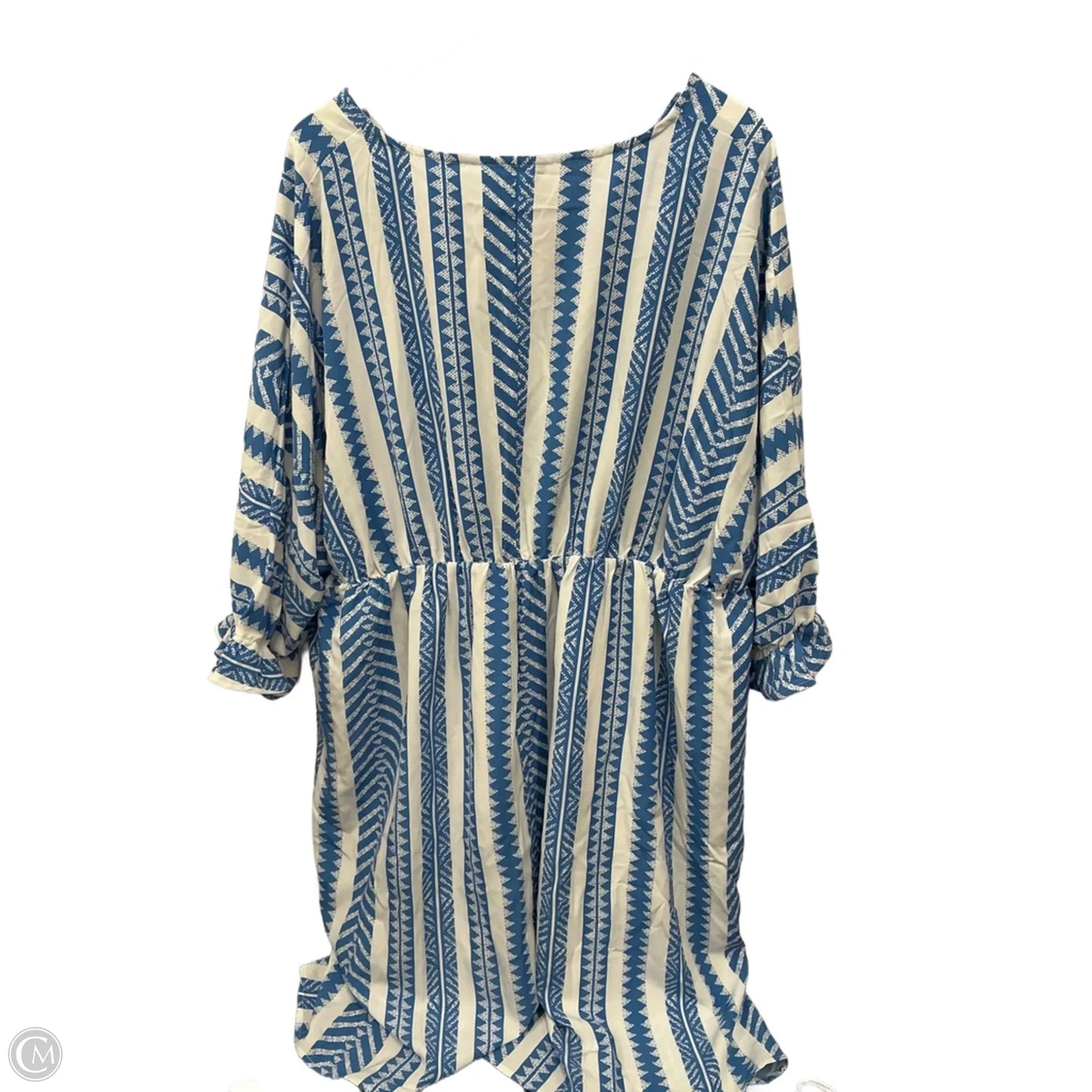 Dress Casual Midi By Bloomchic In Blue & White, Size: 3x